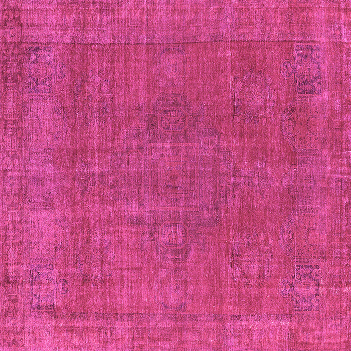 Square Machine Washable Oriental Pink Industrial Rug, wshurb2236pnk