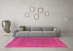 Machine Washable Oriental Pink Industrial Rug in a Living Room, wshurb2236pnk