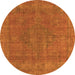 Round Oriental Orange Industrial Rug, urb2236org