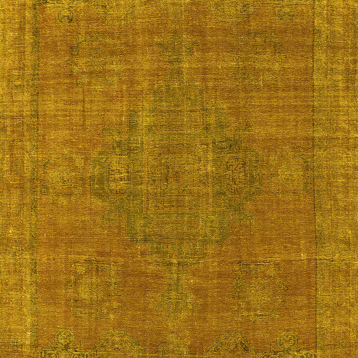 Machine Washable Oriental Yellow Industrial Rug, wshurb2236yw