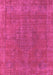 Machine Washable Oriental Pink Industrial Rug, wshurb2236pnk