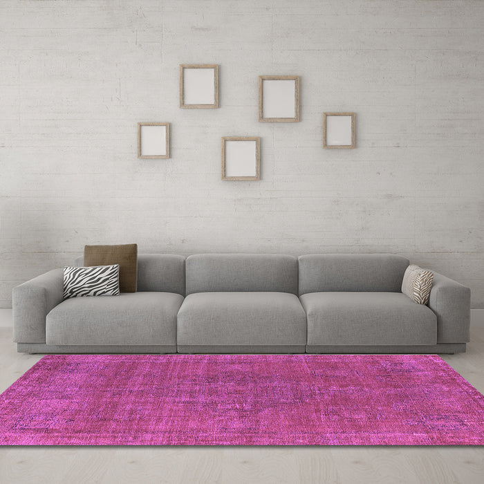 Machine Washable Oriental Purple Industrial Area Rugs in a Living Room, wshurb2236pur
