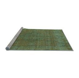 Sideview of Machine Washable Oriental Light Blue Industrial Rug, wshurb2236lblu