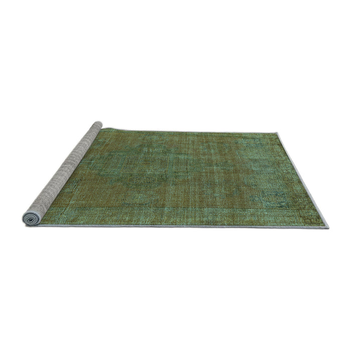 Sideview of Machine Washable Oriental Light Blue Industrial Rug, wshurb2236lblu