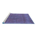 Sideview of Machine Washable Oriental Blue Industrial Rug, wshurb2236blu