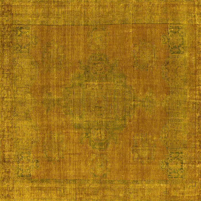 Square Oriental Yellow Industrial Rug, urb2236yw