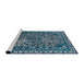 Sideview of Machine Washable Industrial Modern Koi Blue Rug, wshurb2237