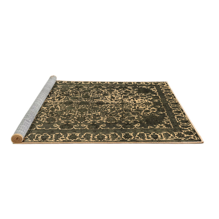 Sideview of Machine Washable Oriental Brown Industrial Rug, wshurb2237brn