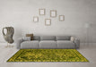 Machine Washable Oriental Yellow Industrial Rug in a Living Room, wshurb2237yw