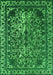 Machine Washable Oriental Green Industrial Area Rugs, wshurb2237grn