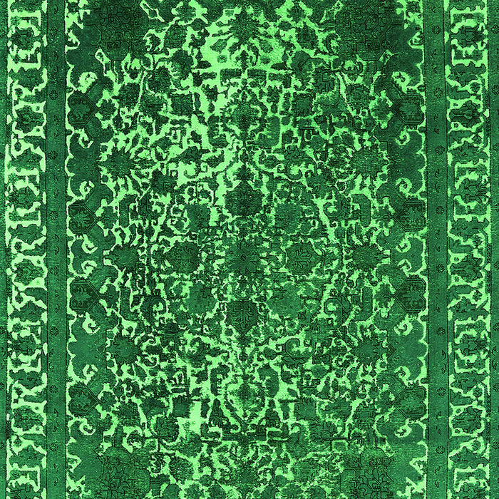 Machine Washable Oriental Green Industrial Area Rugs, wshurb2237grn
