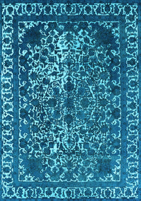 Oriental Light Blue Industrial Rug, urb2237lblu