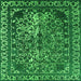 Square Oriental Green Industrial Rug, urb2237grn