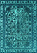 Machine Washable Oriental Turquoise Industrial Area Rugs, wshurb2237turq