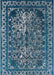 Machine Washable Industrial Modern Koi Blue Rug, wshurb2237