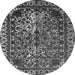 Round Oriental Gray Industrial Rug, urb2237gry