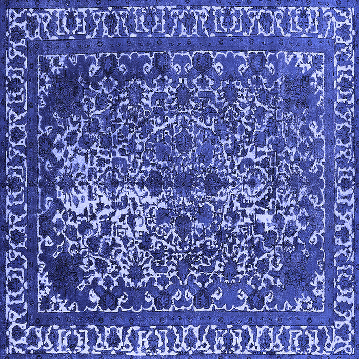 Square Oriental Blue Industrial Rug, urb2237blu