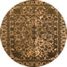 Round Oriental Orange Industrial Rug, urb2237org