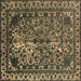 Square Oriental Brown Industrial Rug, urb2237brn