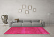 Machine Washable Oriental Pink Industrial Rug in a Living Room, wshurb2238pnk