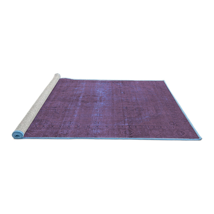 Sideview of Machine Washable Oriental Blue Industrial Rug, wshurb2238blu
