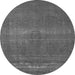 Round Oriental Gray Industrial Rug, urb2238gry