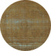 Round Oriental Light Blue Industrial Rug, urb2238lblu