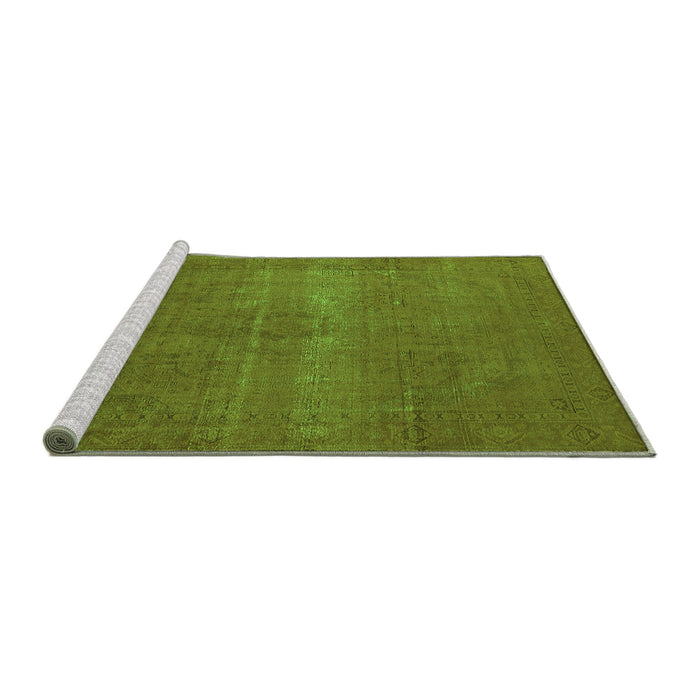 Sideview of Machine Washable Oriental Green Industrial Area Rugs, wshurb2238grn