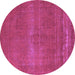 Round Oriental Purple Industrial Rug, urb2238pur