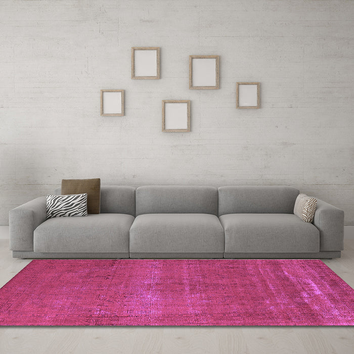 Machine Washable Oriental Purple Industrial Area Rugs in a Living Room, wshurb2238pur