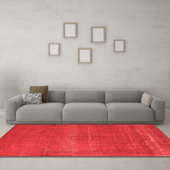Industrial Red Washable Rugs