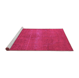 Sideview of Machine Washable Oriental Pink Industrial Rug, wshurb2238pnk