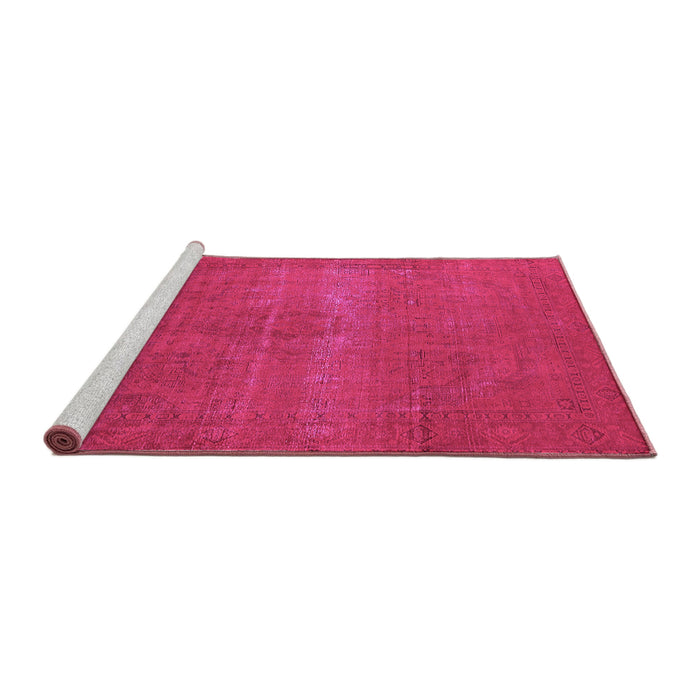 Sideview of Machine Washable Oriental Pink Industrial Rug, wshurb2238pnk