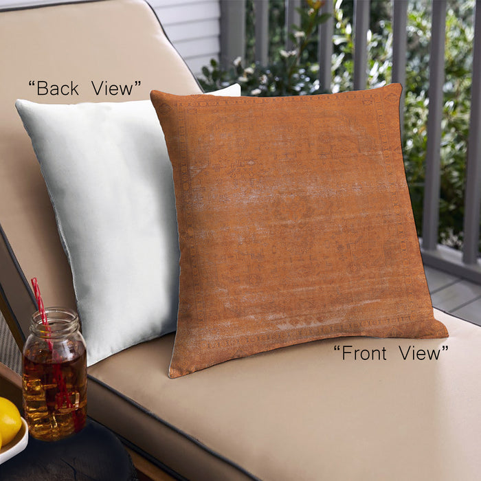 Front View of Mid-Century Modern Urban Square Orange Red Orange Throw Pillow, 18 inch by 18 inch, pwurb2238