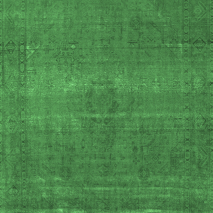 Machine Washable Oriental Emerald Green Industrial Area Rugs, wshurb2238emgrn