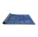 Sideview of Mid-Century Modern Sapphire Blue Persian Rug, urb2239