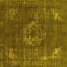 Square Machine Washable Persian Yellow Bohemian Rug, wshurb2239yw
