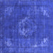 Square Machine Washable Persian Blue Bohemian Rug, wshurb2239blu