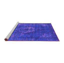 Sideview of Machine Washable Persian Purple Bohemian Area Rugs, wshurb2239pur