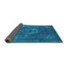 Sideview of Persian Turquoise Bohemian Rug, urb2239turq