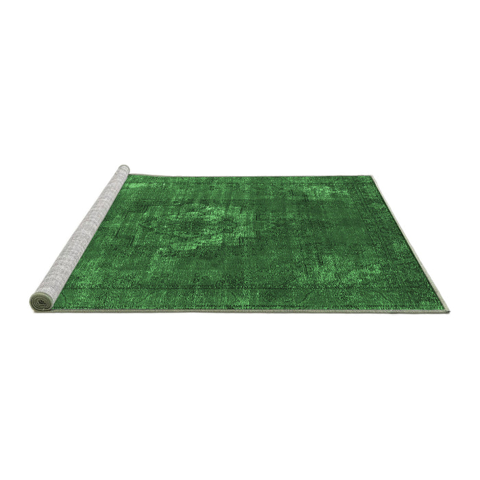 Sideview of Machine Washable Persian Emerald Green Bohemian Area Rugs, wshurb2239emgrn