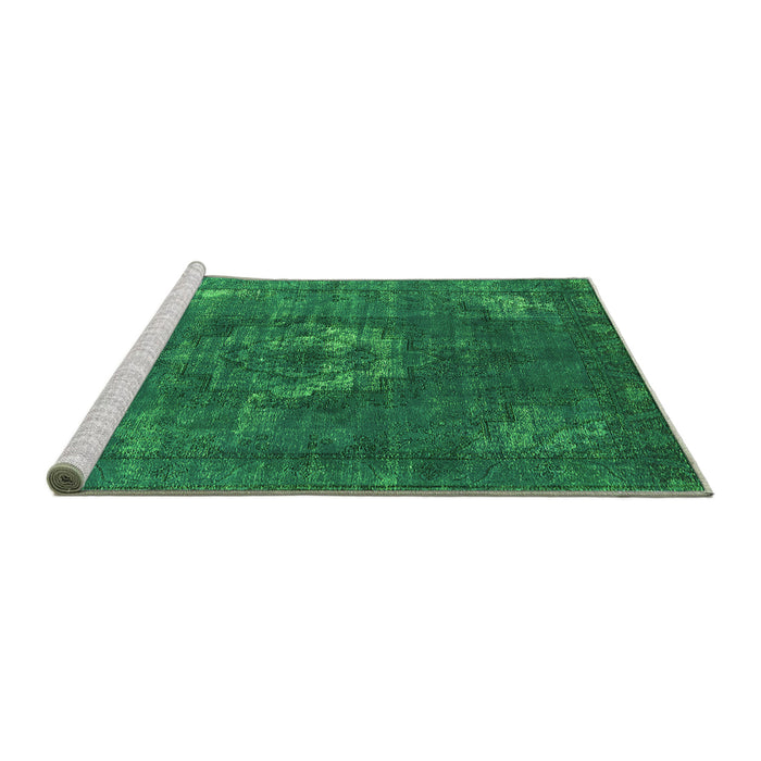 Sideview of Machine Washable Persian Green Bohemian Area Rugs, wshurb2239grn