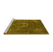 Sideview of Machine Washable Persian Yellow Bohemian Rug, wshurb2239yw