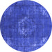 Round Persian Blue Bohemian Rug, urb2239blu