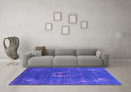 Machine Washable Persian Purple Bohemian Area Rugs in a Living Room, wshurb2239pur