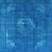 Square Machine Washable Persian Light Blue Bohemian Rug, wshurb2239lblu