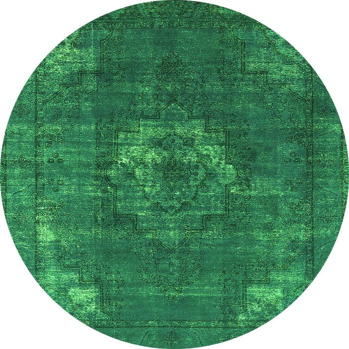 Round Persian Green Bohemian Rug, urb2239grn