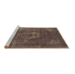 Sideview of Machine Washable Persian Brown Bohemian Rug, wshurb2239brn