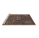 Sideview of Machine Washable Persian Brown Bohemian Rug, wshurb2239brn