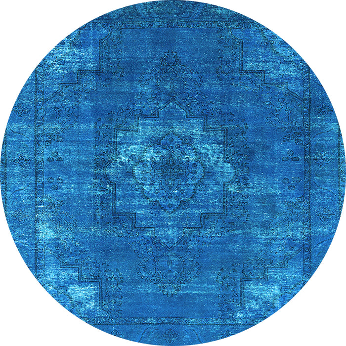 Round Persian Light Blue Bohemian Rug, urb2239lblu